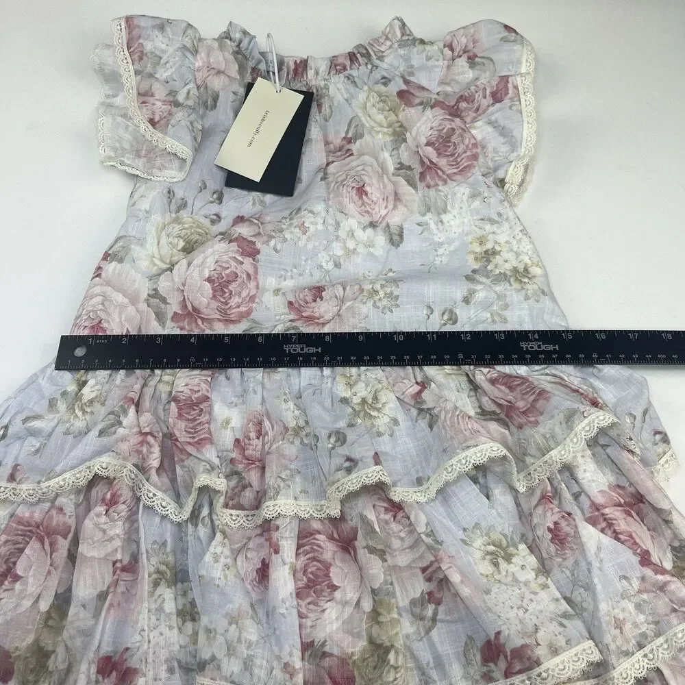 Trish Scully NWT Pink Lace Girls Dress Size 8 Floral Dressy Formal New Ruffles
